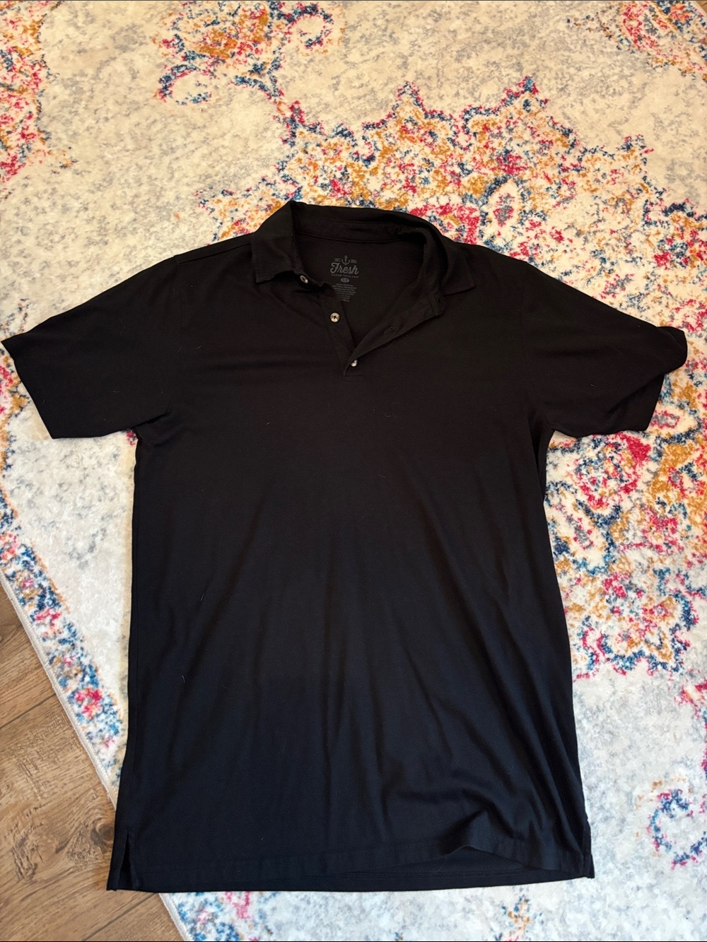 Men's Black Polo Shirt with Classic Collar